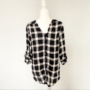 Torrid Black White Checkered Tunic Top Size 4